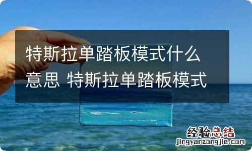 特斯拉单踏板模式什么意思 特斯拉单踏板模式可以关闭吗