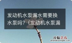 发动机水泵漏水需要换水泵吗多少钱 发动机水泵漏水需要换水泵吗?