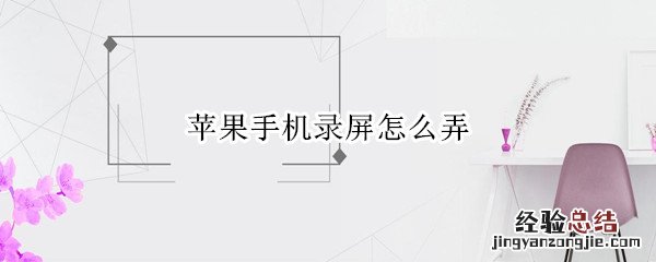 苹果手机录屏怎么弄 苹果13手机录屏怎么弄
