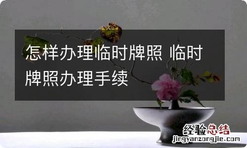 怎样办理临时牌照 临时牌照办理手续