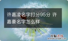 许嘉凌名字打分95分 许嘉豪名字怎么样