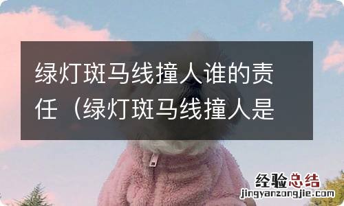 绿灯斑马线撞人是全责吗 绿灯斑马线撞人谁的责任