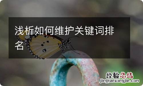 浅析如何维护关键词排名