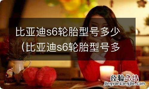 比亚迪s6轮胎型号多少寸 比亚迪s6轮胎型号多少