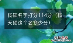 杨天硕这个名多少分 杨硕名字打分114分