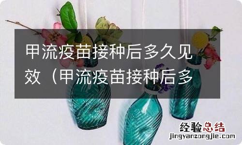 甲流疫苗接种后多久见效果 甲流疫苗接种后多久见效