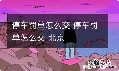 停车罚单怎么交 停车罚单怎么交 北京