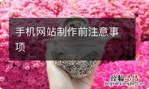 手机网站制作前注意事项