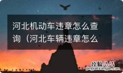 河北车辆违章怎么查询 河北机动车违章怎么查询