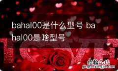 bahal00是什么型号 bahal00是啥型号