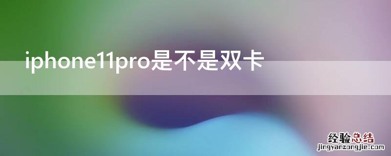 iPhone11pro是不是双卡 iphone11pro是双卡双待手机吗