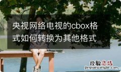 央视网络电视的cbox格式如何转换为其他格式