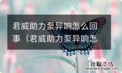 君威助力泵异响怎么回事啊 君威助力泵异响怎么回事