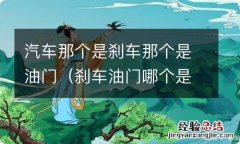 刹车油门哪个是 汽车那个是刹车那个是油门