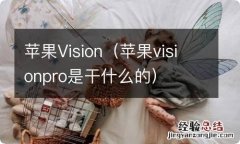 苹果visionpro是干什么的 苹果Vision