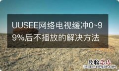 UUSEE网络电视缓冲0~99%后不播放的解决方法