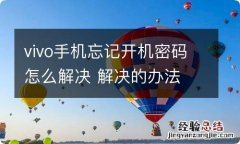 vivo手机忘记开机密码怎么解决 解决的办法