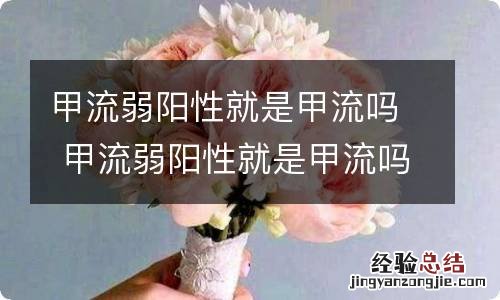 甲流弱阳性就是甲流吗 甲流弱阳性就是甲流吗会传染吗