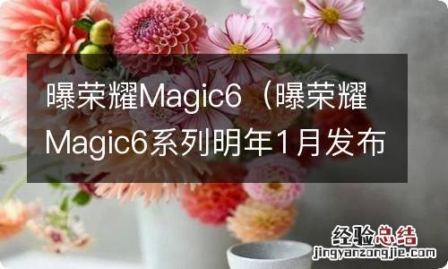 曝荣耀Magic6系列明年1月发布 曝荣耀Magic6