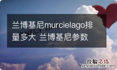 兰博基尼murcielago排量多大 兰博基尼参数