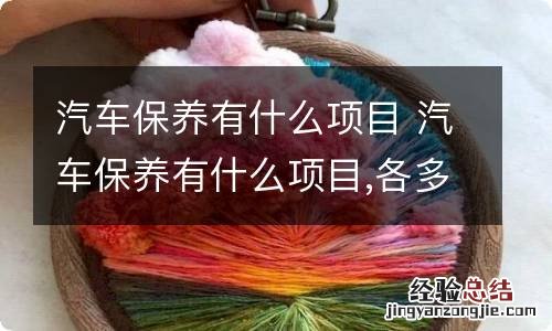 汽车保养有什么项目 汽车保养有什么项目,各多久做一次