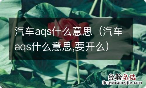 汽车aqs什么意思,要开么 汽车aqs什么意思