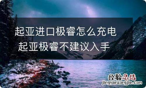 起亚进口极睿怎么充电 起亚极睿不建议入手