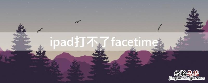 ipad打不了facetime