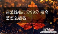 高艺姓名打分99分 姓高艺怎么起名