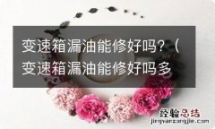 变速箱漏油能修好吗多少钱 变速箱漏油能修好吗?