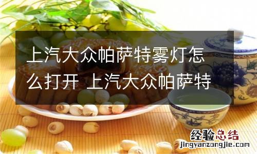 上汽大众帕萨特雾灯怎么打开 上汽大众帕萨特雾灯怎么打开视频