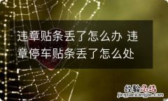 违章贴条丢了怎么办 违章停车贴条丢了怎么处理违章