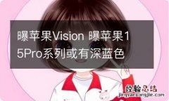 曝苹果Vision 曝苹果15Pro系列或有深蓝色