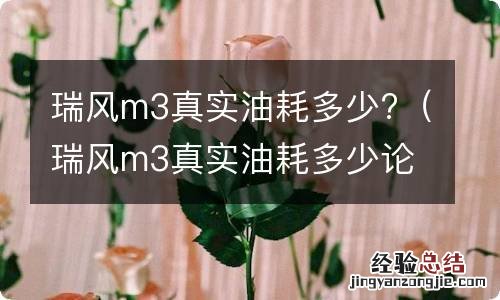 瑞风m3真实油耗多少论坛 瑞风m3真实油耗多少?