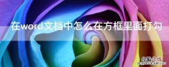 在word文档中怎么在方框里面打勾