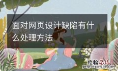 面对网页设计缺陷有什么处理方法