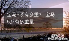 宝马5系有多重？ 宝马5系有多重量