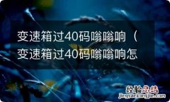 变速箱过40码嗡嗡响怎么回事 变速箱过40码嗡嗡响