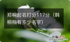 韩桐桐有多少名字 郑桐起名打分117分