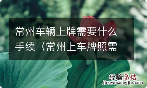 常州上车牌照需要什么手续 常州车辆上牌需要什么手续