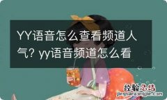 YY语音怎么查看频道人气? yy语音频道怎么看公告