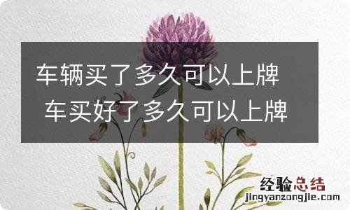 车辆买了多久可以上牌 车买好了多久可以上牌