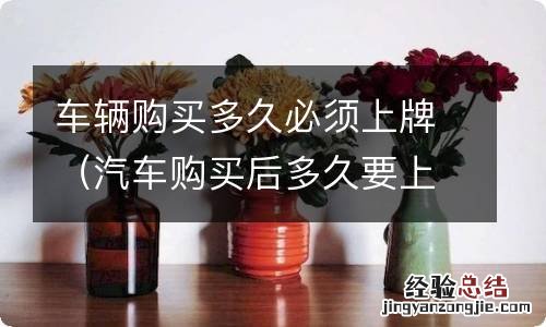 汽车购买后多久要上牌 车辆购买多久必须上牌