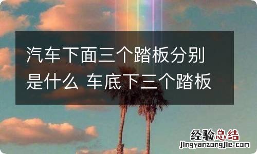 汽车下面三个踏板分别是什么 车底下三个踏板分别是什么