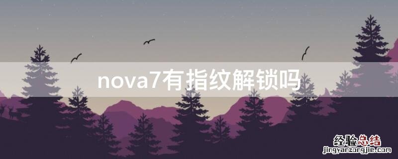 nova7有指纹解锁吗