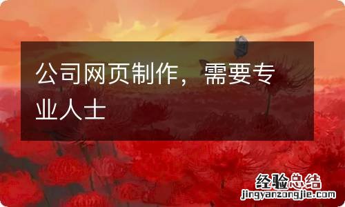 公司网页制作,需要专业人士