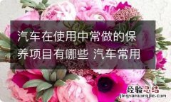 汽车在使用中常做的保养项目有哪些 汽车常用保养品有哪些