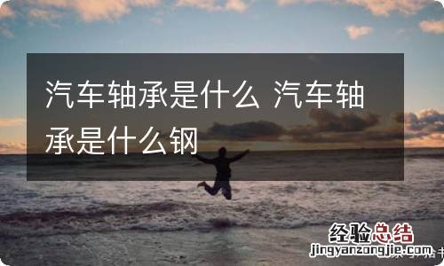 汽车轴承是什么 汽车轴承是什么钢
