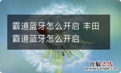 霸道蓝牙怎么开启 丰田霸道蓝牙怎么开启