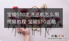 宝骏510定速巡航怎么用视频教程 宝骏510巡航定速怎么使用